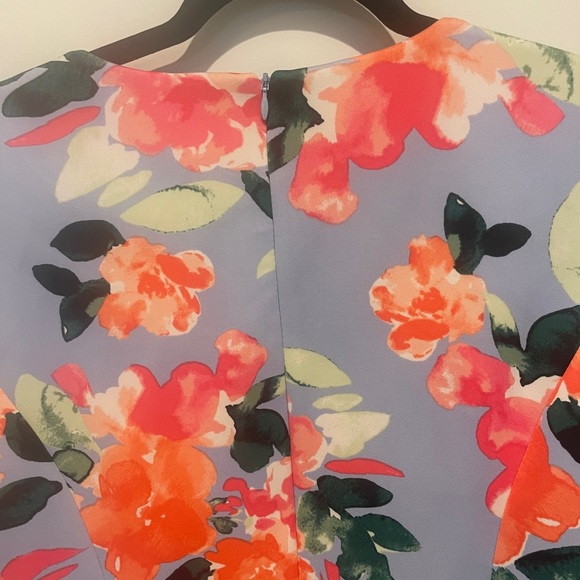 Vince Camuto Blue and Orange Floral Midi Dress - Picture 2 of 5